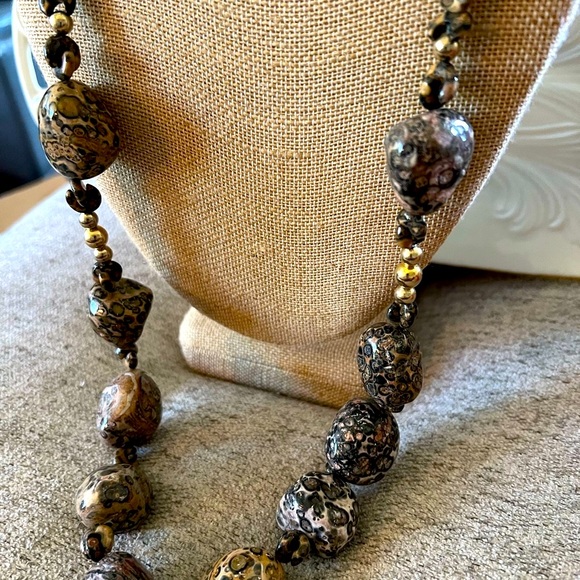 Jewelry - VTG- Hobé’ Leopard Skin Jasper Necklace